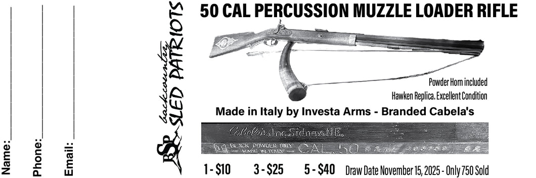 50 CAL PERCUSSION MUZZLE LOADER RIFLE