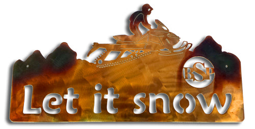 Backcountry Sled Patriots Metal artwork Let it Snow