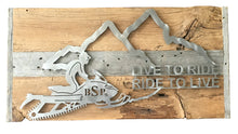 Load image into Gallery viewer, Backcountry Sled Patriots Metal artwork on Barn Wood