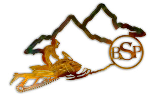 Backcountry Sled Patriots Metal artwork Outline